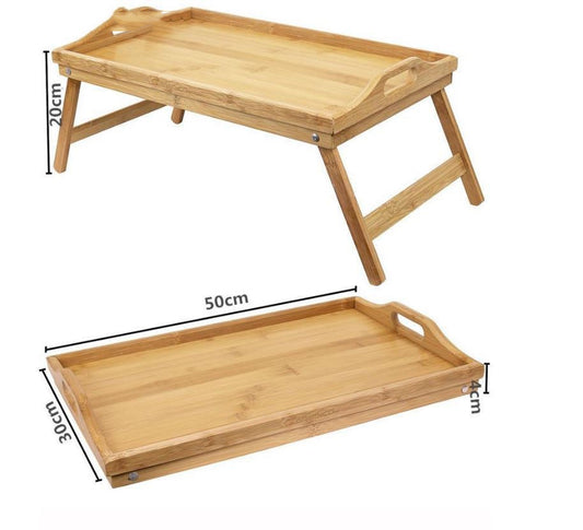 Foldable Bamboo Breakfast Table – Sustainable Bed Tray
